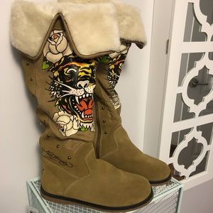 Ed Hardy tall boots women size 10